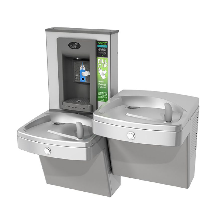 Bi Level 20Water 20Fountain with Touchless Bottle Filler