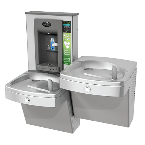 Bi-Level Water Fountain with Touchless Bottle Filler